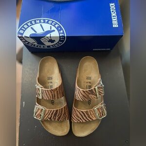 Birkenstock Tan Patterned Sandals